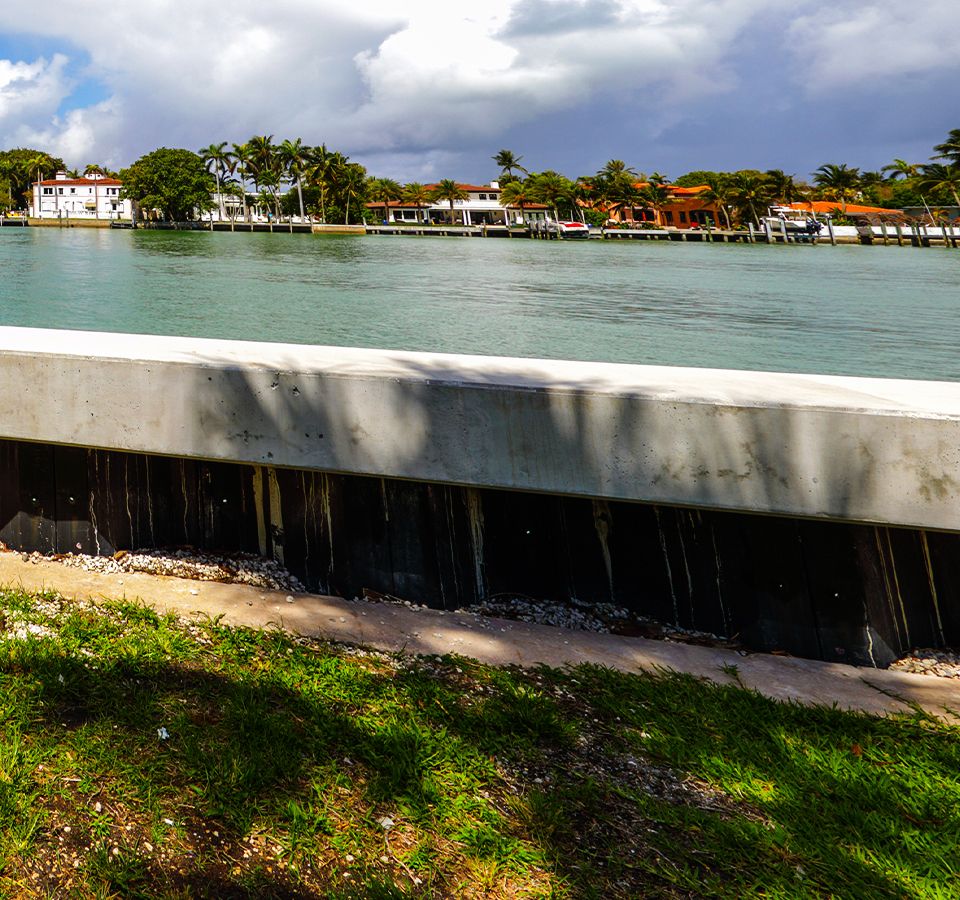 elevated sea wall in miami